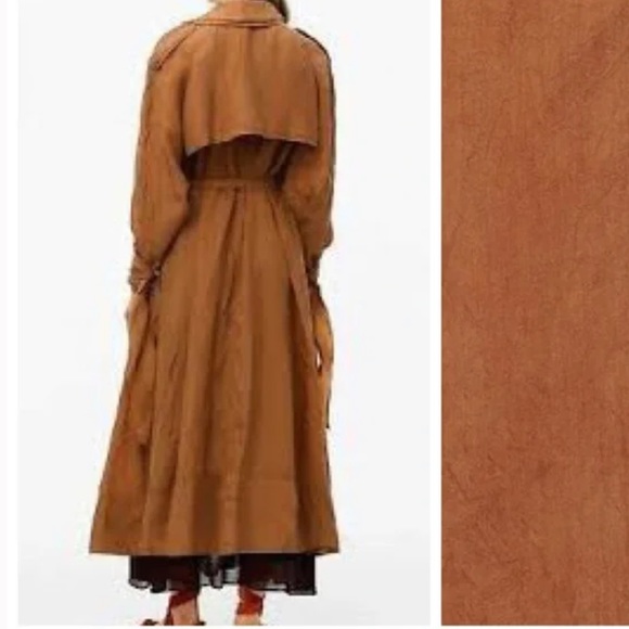 Zara Limited Edition Mustard Flowing Long Trench Coat - Picture 4 of 9